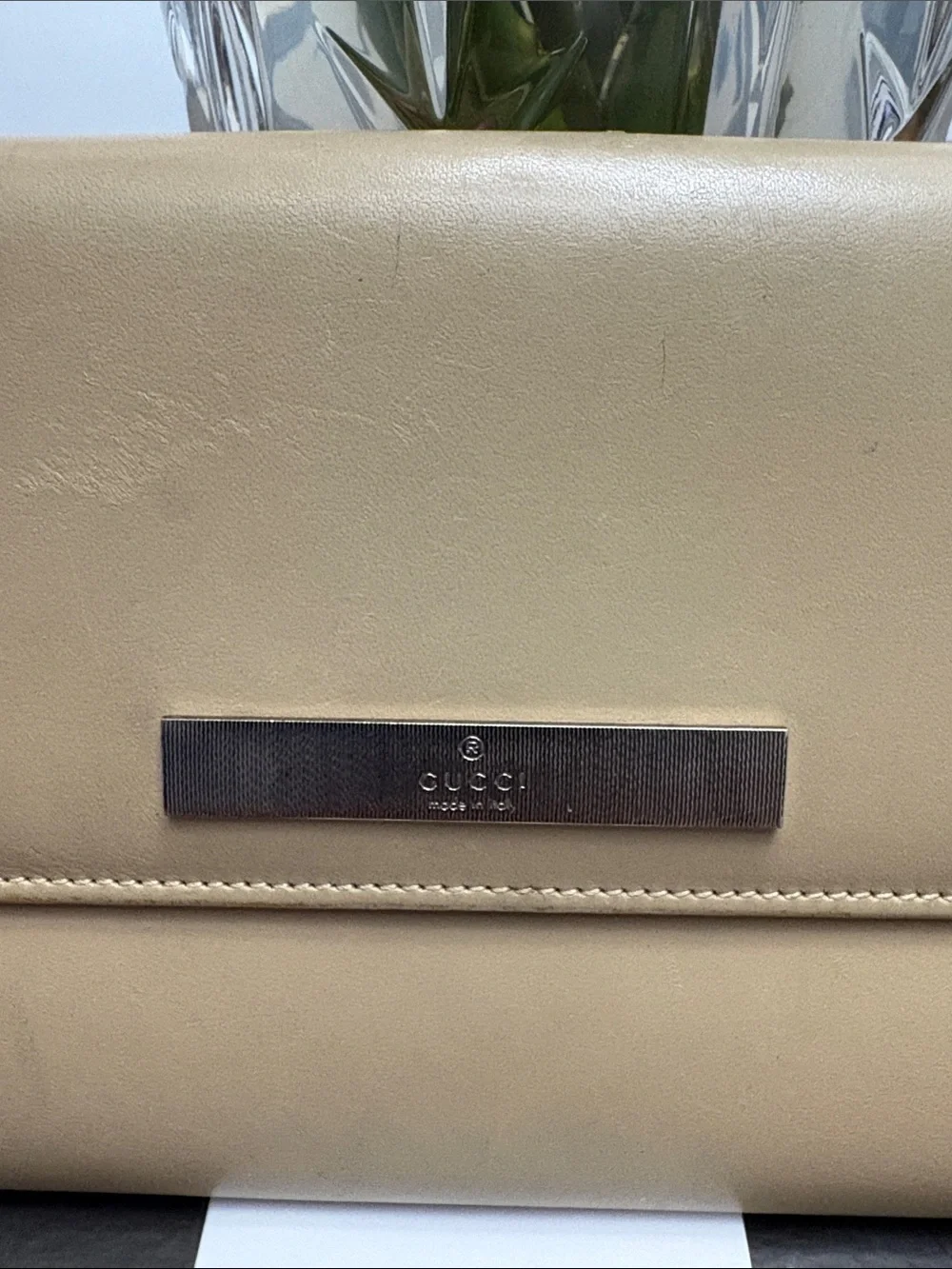 Low start Gucci Vtg Leather Flap Continental Wallet in a box. In GUC. Authentic - Picture 2 of 15